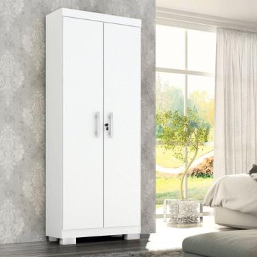 Imagem de Armário Multiuso 2 Portas com Chave Astilbe Espresso Móveis Branco