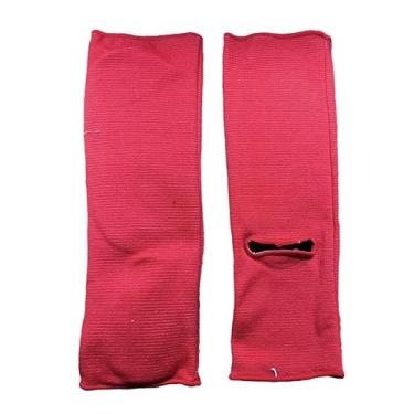 Imagem de Men Shin Instep Guards Supplies Clothing Protective, Accessories Stretch Casual, Elástico, Leg Pads 1 Par for Taekwondo Boxing Jogger Sports, Vermelho e M
