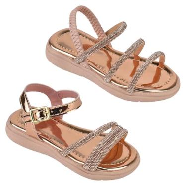 Imagem de KIT Com 2 Pares Sandália Infantil De Menina Feminina Papete Confortável Tratorada Leve Criança SI03 E SI04 (COBRE E COBRE, BR, Criança de 4 a 8 anos, Numérico, 21)