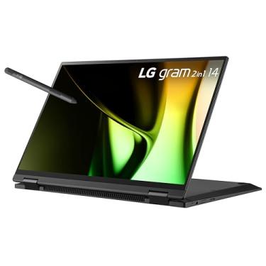 Imagem de LG Notebook leve 2 em 1 gram de 14 polegadas, edição Intel Evo, processador Intel Core Ultra 7 habilitado para IA, Windows 11 Home, 32 GB de RAM, SSD de 2 TB, tela IPS sensível ao toque, preto