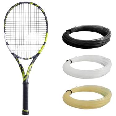 Imagem de Babolat Raquete de tênis Pure Aero – Amarrada com estripa branca de 16 g na tensão média (aderência de 11 cm)