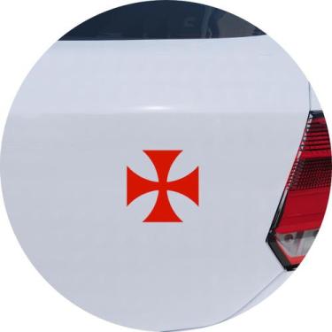 Imagem de Adesivo de Carro Vasco Da Gama Cruz De Malta - Cor Vermelho - Melhor A