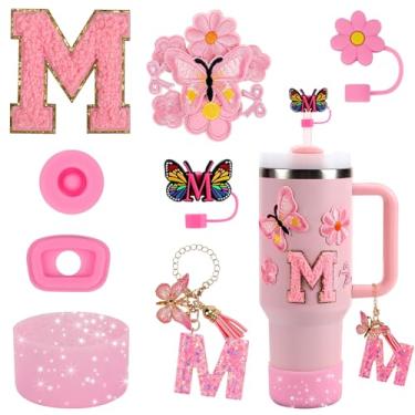 Imagem de Conjunto de acessórios de copo de 15 peças para copo Stanley Cup 850 g 1,134 g copo com alça, incluindo capa de canudo de silicone e bota, tampa à prova de derramamento, pingentes Stanley, pingente de