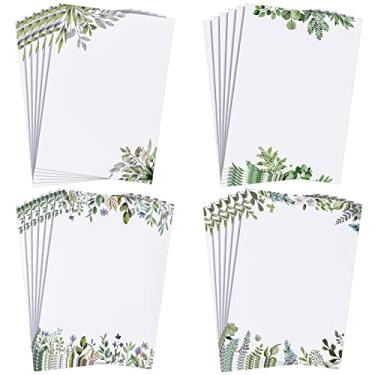 Imagem de 200 folhas de papel rústico papelaria vegetação papel timbrado papel papelaria papel papelaria papel de impressão decorativo para escritório escola casa casamento, 21,5 x 28,9 cm (folha)