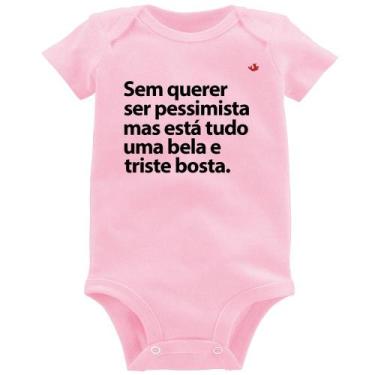 Imagem de Body Bebê Sem querer ser pessimista mas - Foca na Moda, Rosa bebê, P