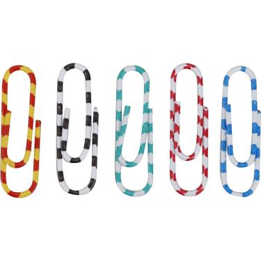 Imagem de Clips Listrados 28mm 50 Peças Coloridos