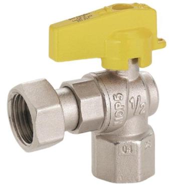 Imagem de Válvula Esfera Gás Ang.Fêmea 1/2"X F 1/2"(Giratória)Emmeti