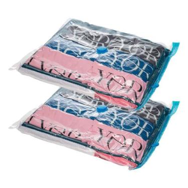 Imagem de Kit 2 Saco a Vácuo Organizador de Roupas Viagem Mala 60x50cm Lyor