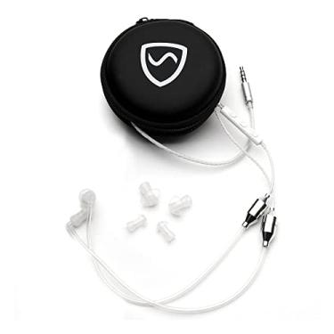 Imagem de Proteja seu corpo com tubo de ar, fones de ouvido estéreo com microfone e capa, fones de ouvido antiradiação com fio, controles embutidos, funciona em qualquer dispositivo com um conector de áudio
