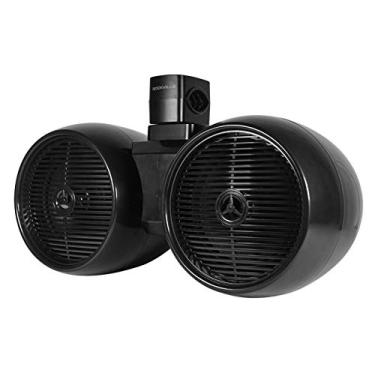 Imagem de Rockville DWB80B Dual 20.3 cm 800W Marine Wakeboard Tower Speakers, 4 Ohm, resistente a intempéries, suporte giratório de 360 graus, acabamento preto elegante para passeios de barco e esportes