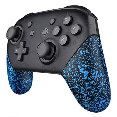 Imagem de Cabo de substituição eXtremeRate para controle Nintendo Switch Pro, capa de mão DIY para Nintendo Switch Pro – controle não incluído, Textured Blue