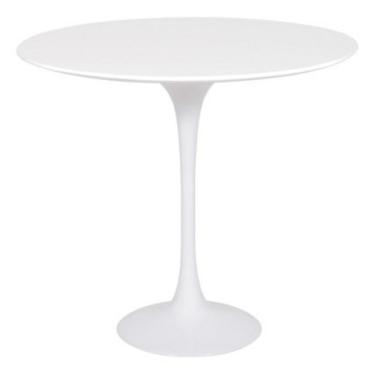 Imagem de Mesa Lateral Tulipa Saarinen Redonda 51 Cm - Laqueado Base Branca