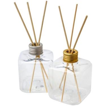 Imagem de Kit 2 Frascos De Plástico Aromatizador Cubo Com Varetas - 200 Ml