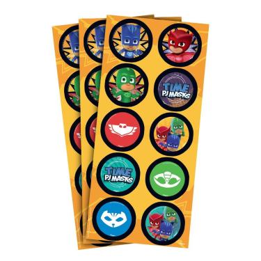 Imagem de Adesivo Redondo Para Lembrancinha Pj Masks - 30 Unidades