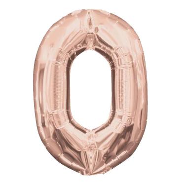 Imagem de Balão Metalizado Rose Gold Número 0 - 1 Metro