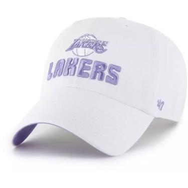 Imagem de 47 Boné de beisebol feminino Los Angeles Lakers Luminence Cheer White Clean Up - NBA ajustável ajuste relaxado boné feminino beisebol pai