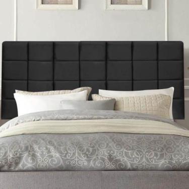 Imagem de Painel Estofado Luxo Clara 90cm Solteiro Para Cama Box Suede Preto - G