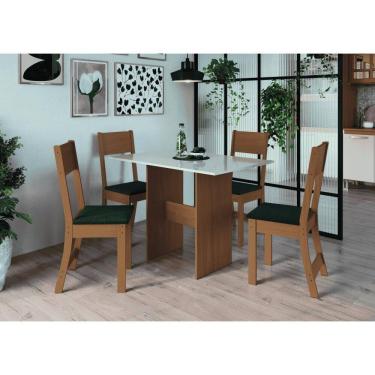 Imagem de Conjunto Sala de Jantar Fidelitá Siena Com 4 Cadeiras Freijó/Off-White Assento Preto