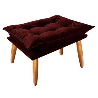 Imagem de Bela Móveis Puff Opala Slim, Suede Cinza, 42x55x35 cm, Pés Palito, Decorativo para Sala (MARSALA)