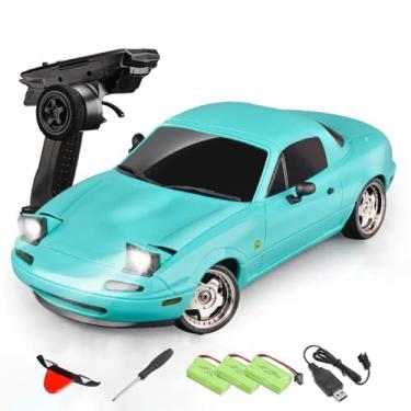 Imagem de ROUASD LDRC 1804 1/18 Scale Mini RC Drift Car, with Gyro LED Lights RWD Full Proportional 2.4GHz Remote Control Racing Sport Drift Car Indoor Gift for Adult - RTR Version / 3 Battery