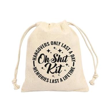 Imagem de BIG EVENTS Conjunto de 10 kits de recuperação de ressaca, kit de lembrancinhas de casamento, festa de despedida de solteira - Kit de sobrevivência de solteiro - Bolsa de festa com cordão - Kit Oh de