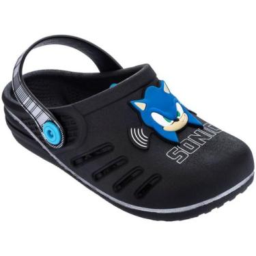 Imagem de Babuche Infantil Grendene Kids Sonic Speed, Preto, 28