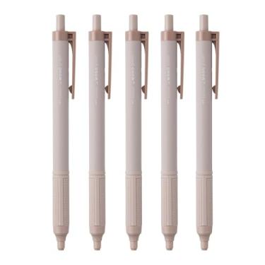 Imagem de Tombow Canetas esferográficas permanentes, luz monográfica, 0,38 mm, tinta preta, eixo marrom esfumaçado, pacote com 5, BC-MGLU55-5P