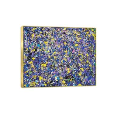 Imagem de Quadro dourado - arte de parede em tela abstrata pinturas famosas - decoração de imagens - amarelo violeta - pôster e impressões para sala de estar 60 x 75 cm 24 x 29 pol