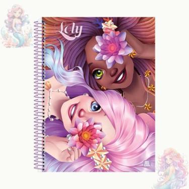 Imagem de Caderno Conto de fada sereia Loly Capa Dura 1 Matéria 80Folhas Animati
