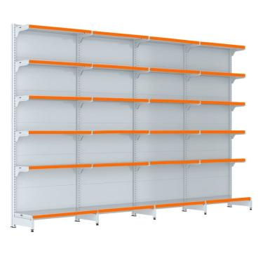 Imagem de Gondola Parede 202 Fit Farmacia Ate 4 Metros Branco Pe Laran