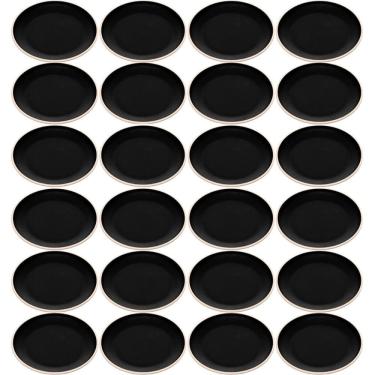Imagem de Kit 24 Pratos para Sobremesa Preto Fosco Wolff Restaurante Pratinhos Elegantes para Servir