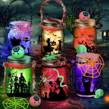 Imagem de Frasco de vidro Halloween Crafts, pacote com 6 unidades para crianças 