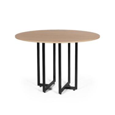 Imagem de Mesa de Jantar 4 Lugares 90cm Redonda Industrial Dommus Jade - Straub 