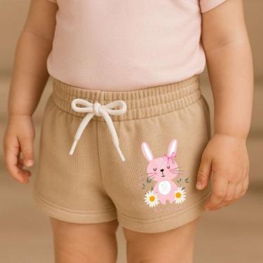 Imagem de Short Moletinho Infantil Estampado Feminino Coelhinha Be Kind Fofa Pri