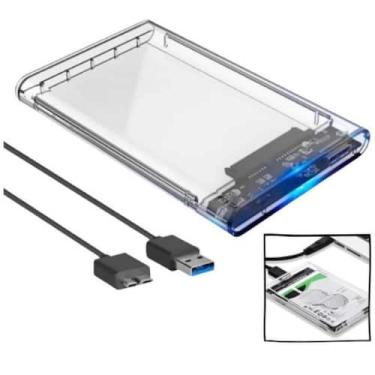 Imagem de Case para Hd transparente Usb 3.0 original transmissão 6gbps Sata 2.5 