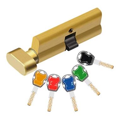 Imagem de Cilindro de fechadura de porta, fechadura de barril de porta, cilindro de fechadura para quarto, cilindro de 70 mm, segurança, cobre, fecho, cilindro, interior, quarto, maçaneta de latão, 5 peças