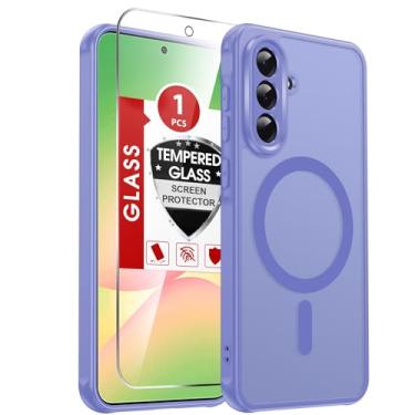 Imagem de LeYi Capa de telefone para Galaxy A56-5G: Capa compatível com Samsung Galaxy A56 5G com protetor de tela, carregamento sem fio, fosco, translúcido, toque macio e à prova de choque de nível militar