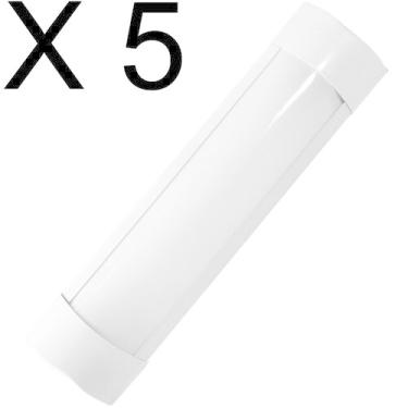 Imagem de Kit 5 luminaria tubular led 9w 30cm 6500k branco frio sobrepor biv emb