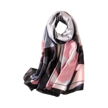 Imagem de Lenço de Seda Feminino Luxo - Macio, Suave, 85x180cm - Ideal para Prai