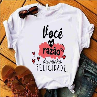 Imagem de Blusa T-shirt Camiseta Feminina Estampada -Frases Casal- Várias Estamp