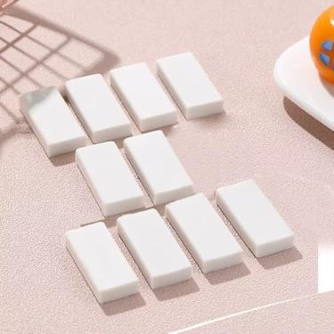 Imagem de Borrachas brancas grandes, pacote com 10 borrachas de lápis para correção limpa