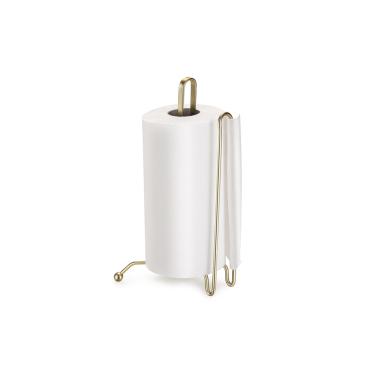 Imagem de Porta Papel Toalha Rolo Suporte Dourado Fosco Ouro Velho