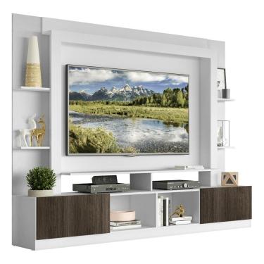 Imagem de Estante Com Suporte Tv 65" E 2 Portas Oslo Multimóveis V3386 Branca/Tenerife Branco/Tenerife