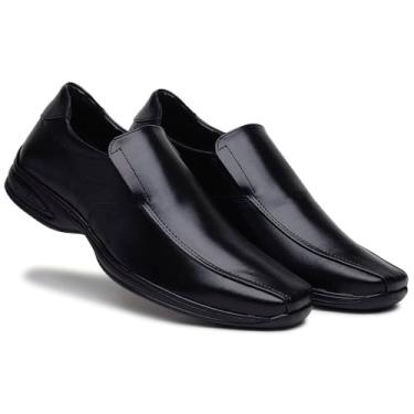 Imagem de Sapato Social Confort Masculino sem Cadarço Calce Facil Ortopedico Preto (Preto, BR, Adulto, Numérico, 40)