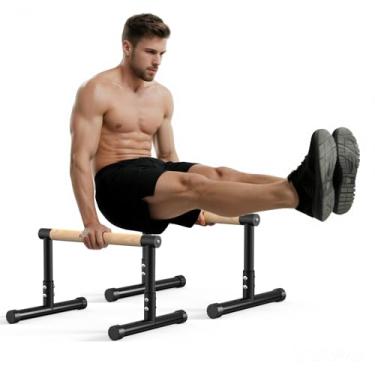 Imagem de RELIFE REBUILD YOUR LIFE Dip Station Suporte de mergulho funcional resistente para exercícios físicos barra de mergulho Estabilizador parallette Push Up Stand (Preto-04)