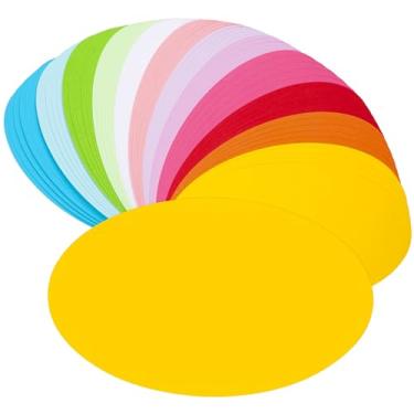 Imagem de 60 folhas de cartolina elíptica – 12 cores coloridas cartões kraft em branco 180 g/m29,5 kg papel para impressão para convites, tabela de assentos, cartões comemorativos, menus, cartões de índice