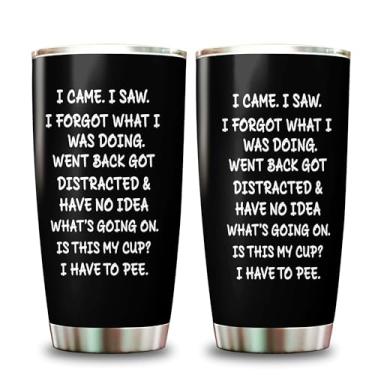 Imagem de LPVLUX I Came I Saw Tumbler 590 ml Black Gag Presentes Engraçados Adulto Avô Pai para Ele Copos de Beber, Presentes de Aniversário para Mulheres Homens