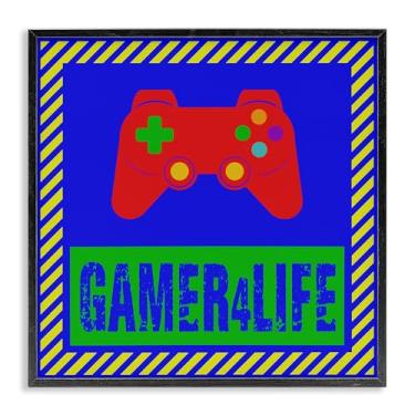 Imagem de Stupell Industries Arte giclée emoldurada preta Gamer 4 Life, design de Marcus Prime, 12 x 12