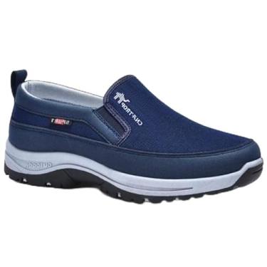 Imagem de Kit Sapatilha Tenis Masculino Casual Aquatico de Trilha Impermeável Com Solado Costurado e Ajustável + Relógio (Azul Marinho, BR, Adulto, Numérico, 37)