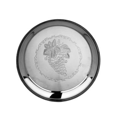 Imagem de Bandeja Garçom Inox Redonda 34cm – Elegância, Resistência E Praticidade Profissional